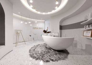 現代時(shí)尚美容院裝修設計案例效果圖